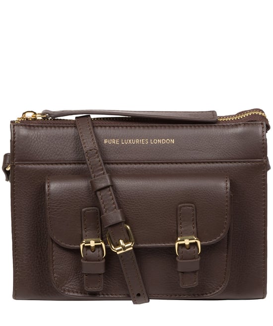 'Monica' Hot Fudge Nappa Leather Cross Body Bag