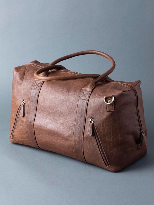 Discoverer Large Leather Holdall in Brown