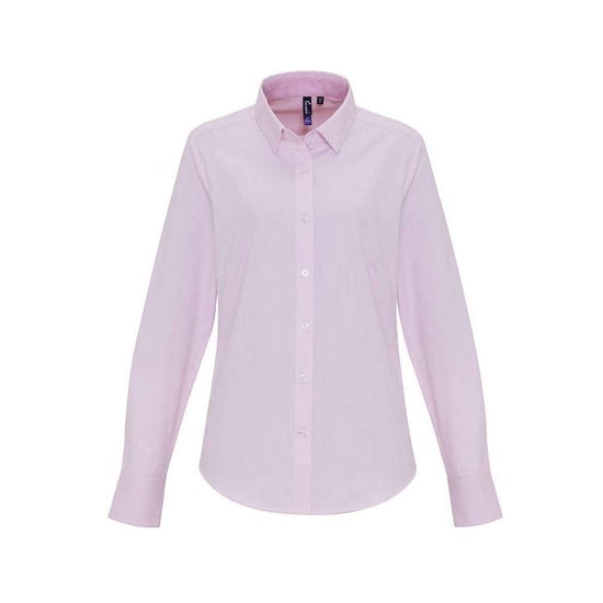 Premier - Formelles Hemd für Damen Langärmlig (Weiß/Pink) - Image 1
