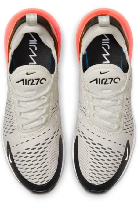 Nike Air Max 270 Turnschuhe, Schwarz/Hellknochen-Hot Punch - Image 6