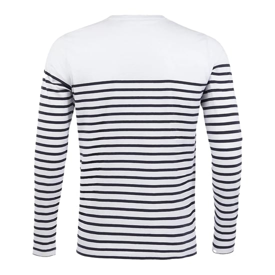 SOLS - "Matelot" T-Shirt für Herren Langärmlig (Weiß/Marineblau) - Image 2