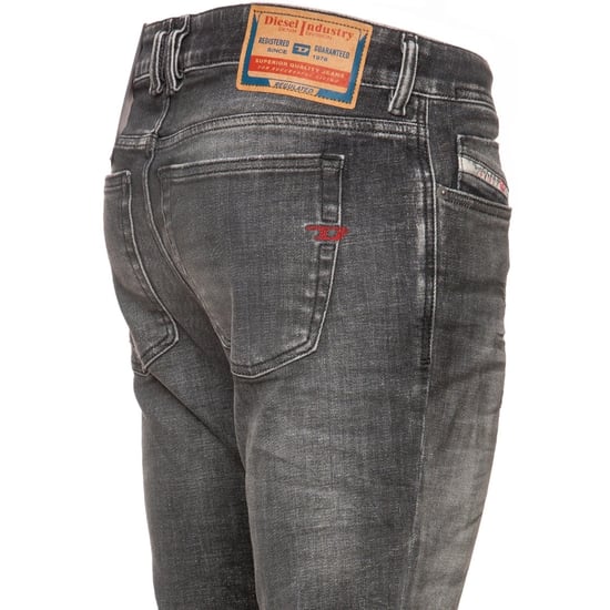 Diesel Sleenker Fadeded Black Faded Denim Jeans