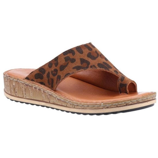 Hush Puppies Womens/Ladies Elissa Leopard Print Suede Sandals (Brown)