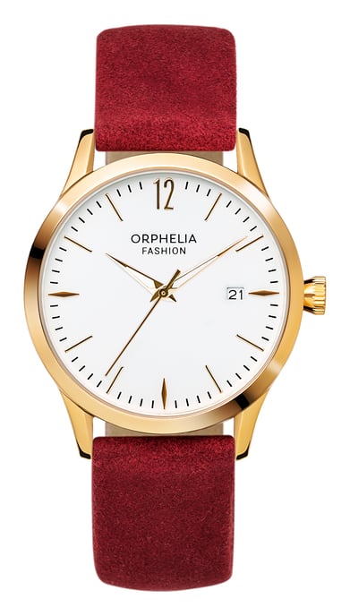 Orphelia Fashion Wildleder Damen rote Uhr OF711701 - Image 1