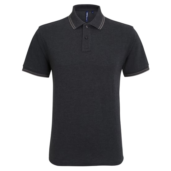 Asquith & Fox Herren Classic Fit Tipped Polo Shirt (Schwarzes Heidekraut/Charcoal) - Image 1