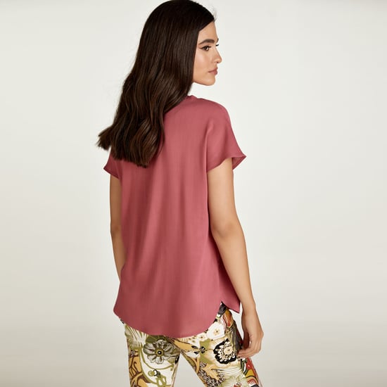 Sleeveless Burgundy Linen Style Top