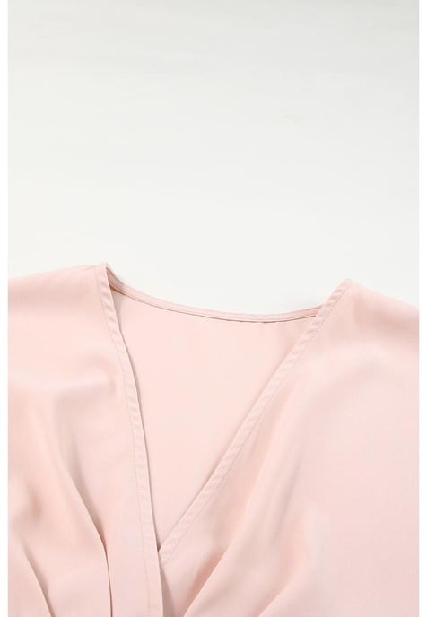 Damen-Strampelanzug mit tiefem V-Ausschnitt, Knopfleiste und hoher Taille in Rosa - Image 5