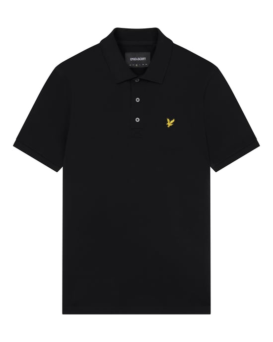 Lyle & Scott Einfarbiges Poloshirt in Schwarz - Image 1
