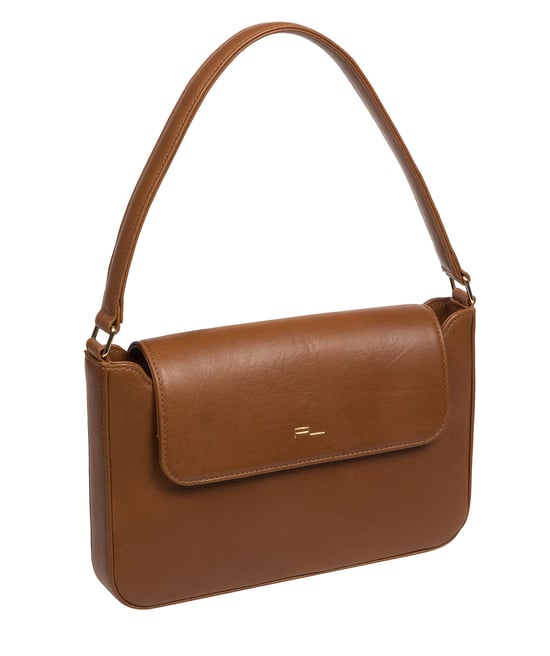 Olivia' Chestnut Nappa Leather Evening Bag