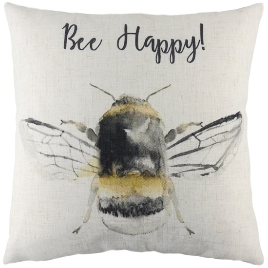 Evans Lichfield Bee Happy Watercolour Printed Cushion Cover