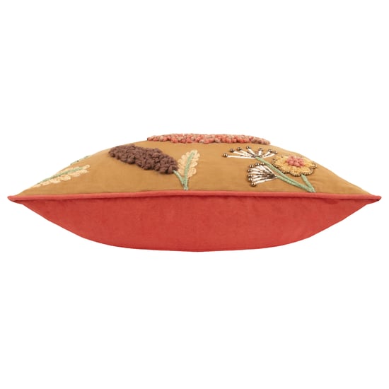 Wylder Mushroom Dell Embroidered Cotton Cushion Cover