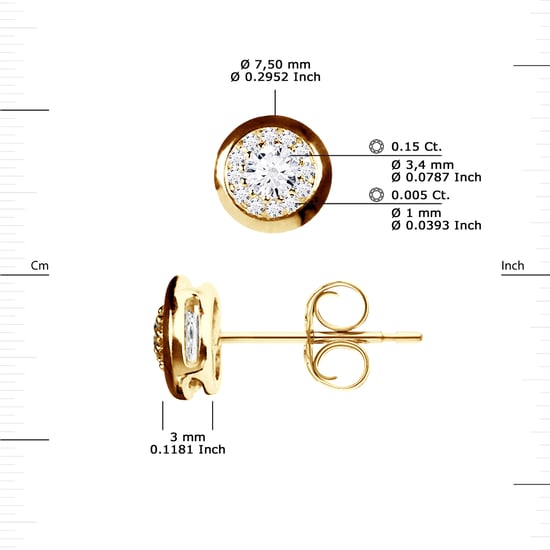 DIADEMA - Earrings with Diamonds - Yellow Gold
