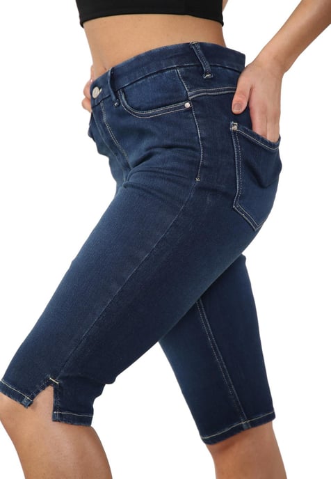 MYT Womens Magic Shaping hoch taillierte Denim Shorts Blau - Image 3