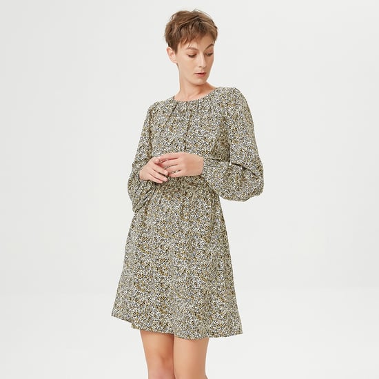 Kurzes Kleid mit Gummizug und Blumendruck - Image 2