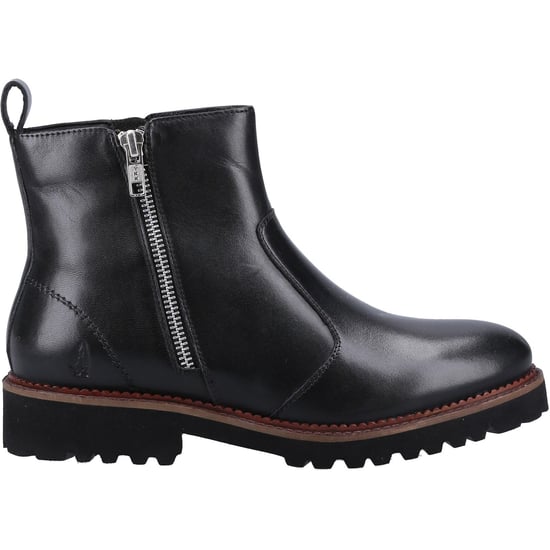 Hush Puppies Grace Zip Wildleder Damen Schwarz Stiefel - Image 4