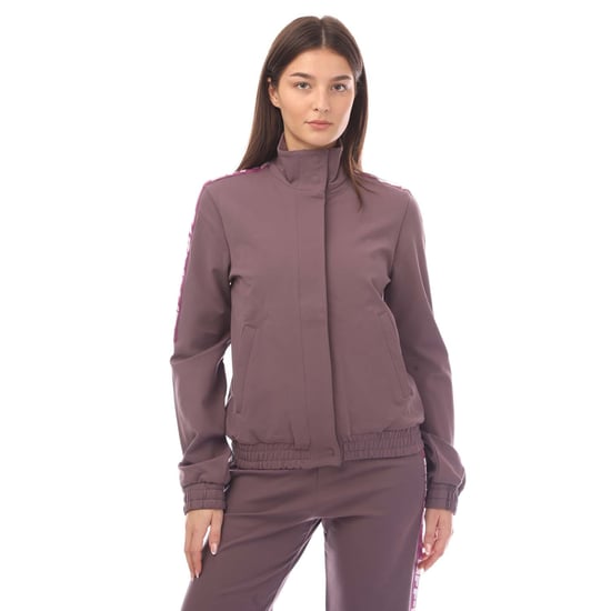 Women's Off White ATHL Logo Band Track Jacket in Violet