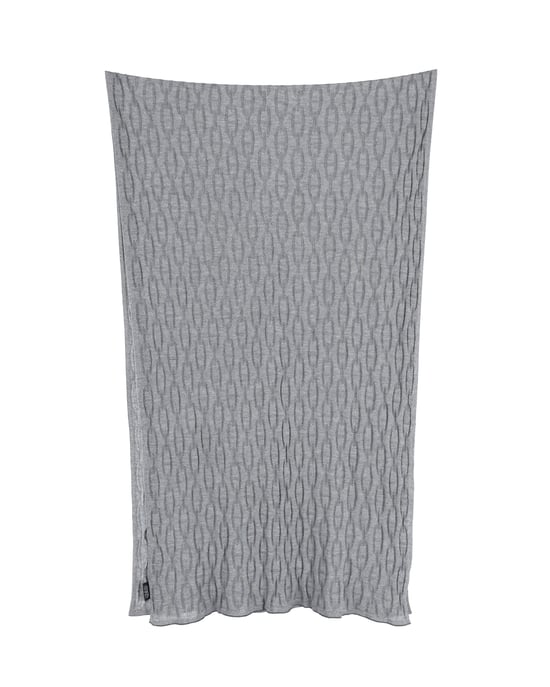 Hermès Kettenmotiv Strickschal aus grauer Baumwolle und Seide - Image 3