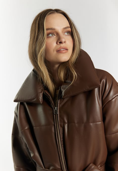 Dreimaster Lederjacke Damen braun - Image 5