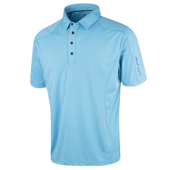 Island Green - Poloshirt Abgesteppt für Herren - Emblem (Türkis) - Image 1
