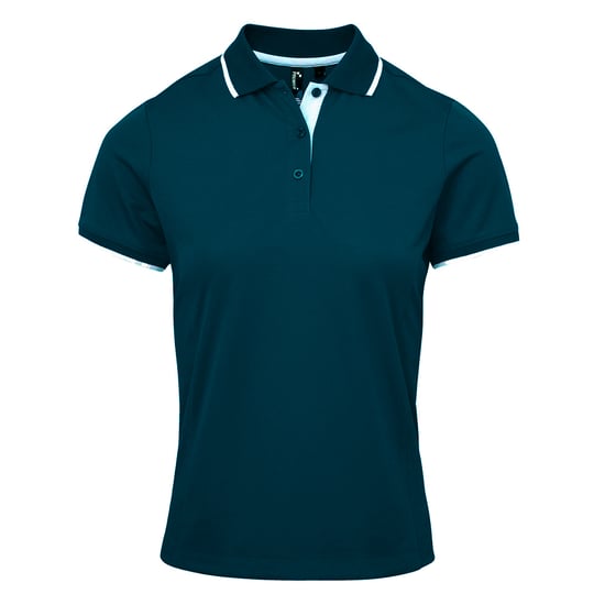 Premier Womens/Ladies Coolchecker Kontrast-Pique-Poloshirt (Navy/Weiß) - Image 1