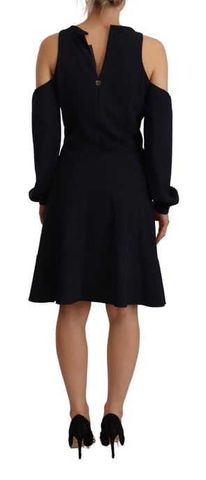 Twinset Damen Schwarzes Langarm-Ausschnitt-A-Linie Kleid - Image 3