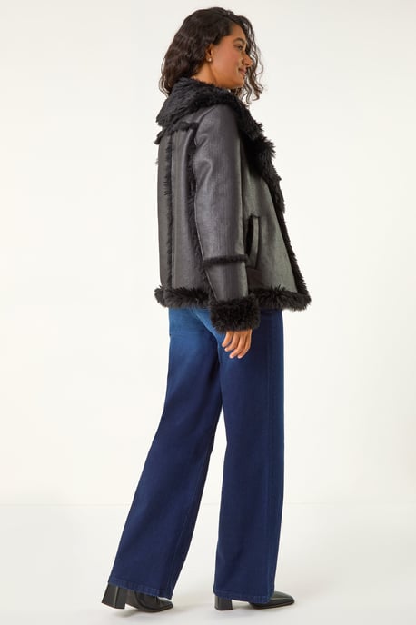 Faux Fur Aviator Jacket