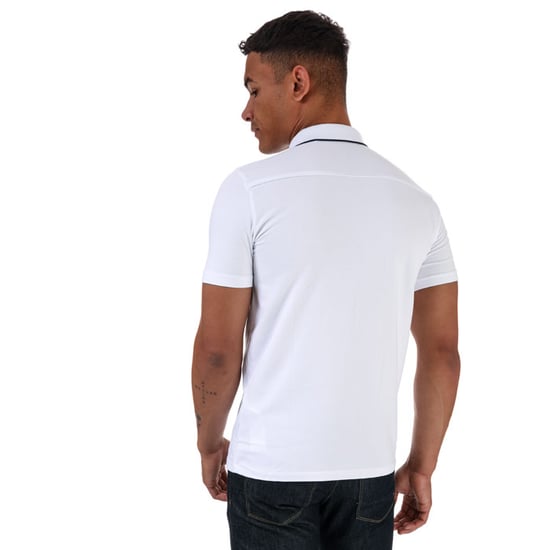 Men's Armani Exchange Bold Tipped Polo Shirt in White