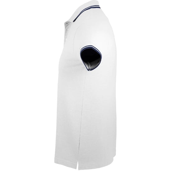 SOLS - Polo manches courtes PASADENA - Homme (Blanc/bleu marine) - Image 3