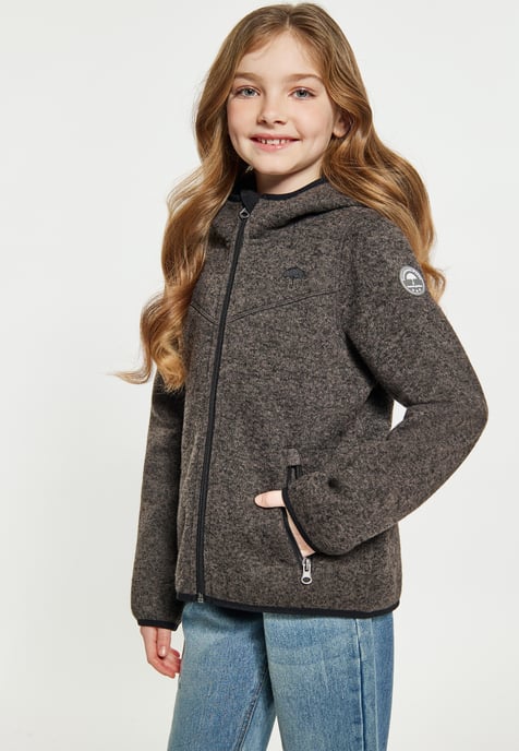 Schmuddelwedda Strickfleeceblouson Mädchen (Kids) grau melange - Image 3