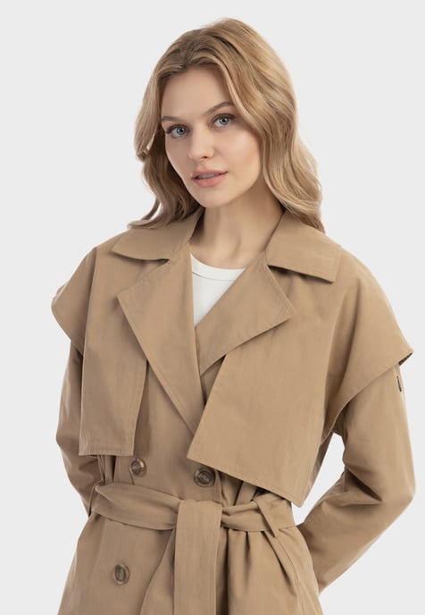 Dreimaster Trenchcoat Damen dunkelbeige - Image 3