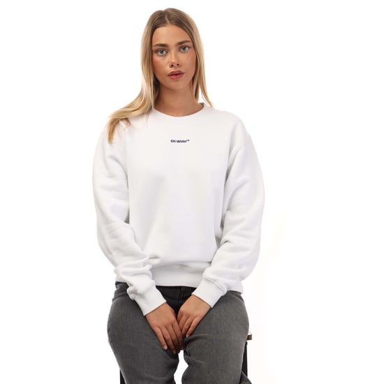 Women's Off White Tie Dye Arrow Regular Crewneck Sweatshirt in White - Image 4