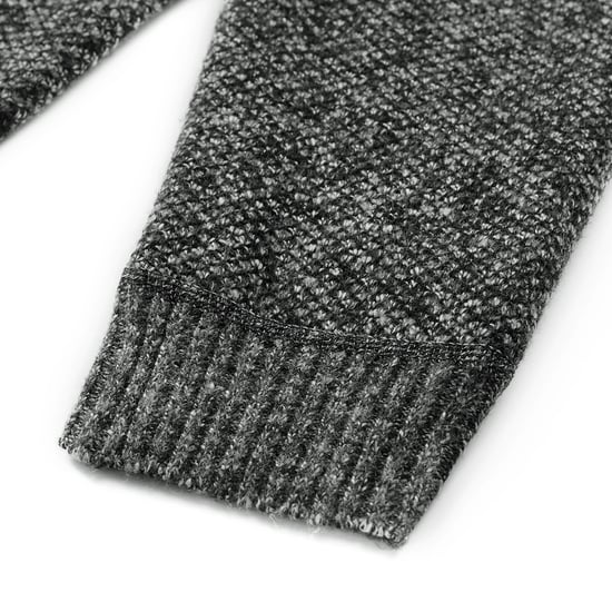 Herren Strickjacke mit Zwei Taschen Knopf Stehkragen Strickjacke für den Winter Dunkelgrau - Image 6