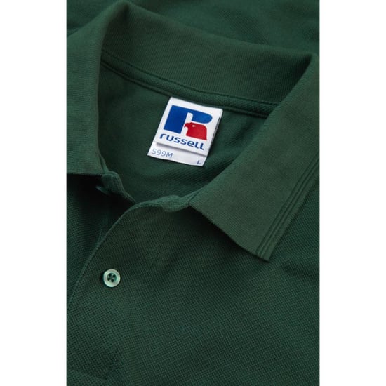 Russell Herren Ripp Polo-Shirt, Kurzarm (Flaschengrün) - Image 4