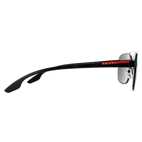 Prada Sport Rectangle Mens Black Grey Sunglasses