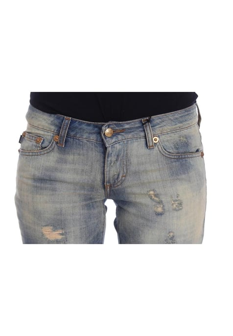 Cavalli Damen Blue Wash Baumwoll Slim Fit Bootcut Jeans - Image 5