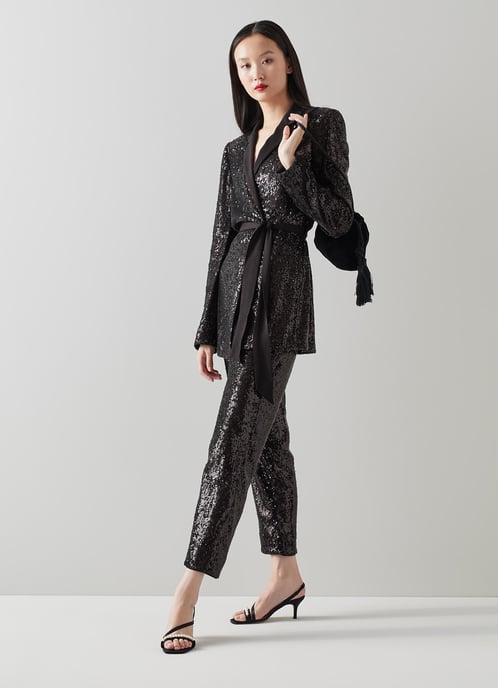 LK Bennett  Shimmer Trousers, Black
