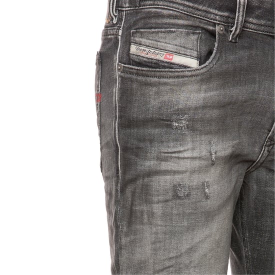 Diesel Sleenker Fadeded Black Faded Denim Jeans