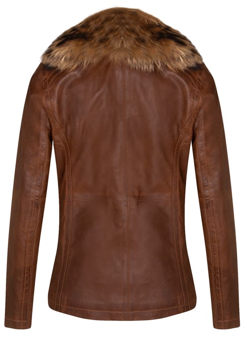 Ladies Slim Fit Leather Parker Jacket-Millom