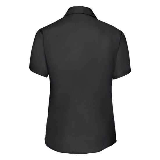 Russell Collection Damen/Damen Kurzarm Ultimate Non-Iron Shirt (Schwarz) - Image 2