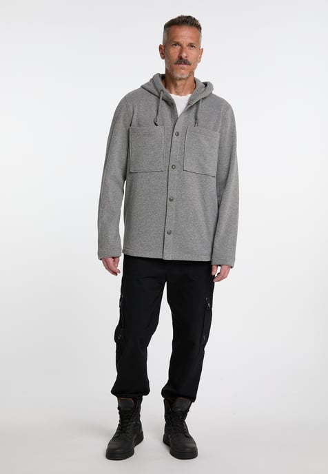 Dreimaster Sweatjacke Herren Grau Melange - Image 4