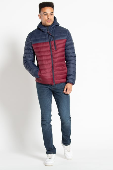 Colour Block Hooded Padded Jacket