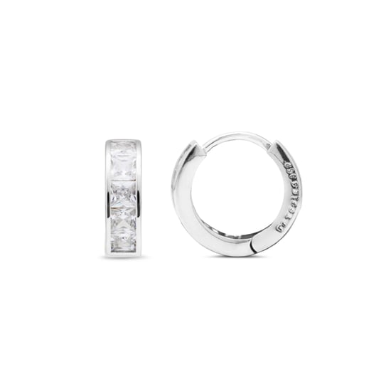 Luxenter Ohrringe, unverzichtbar aus 925er Sterlingsilber und rhodiniertem rhodiniertem funkelndem Zirkonia - Image 1