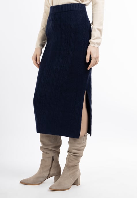 Dreimaster Strick Midirock Damen Marine - Image 3