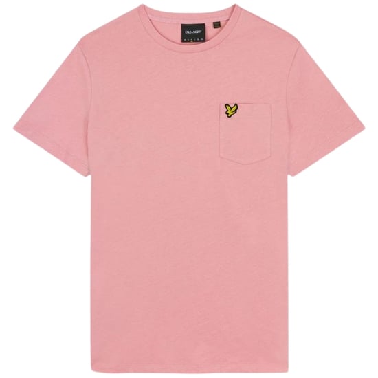 Lyle & Scott T-Shirt mit Palmentasche auf der Brust in Rosa - Image 1