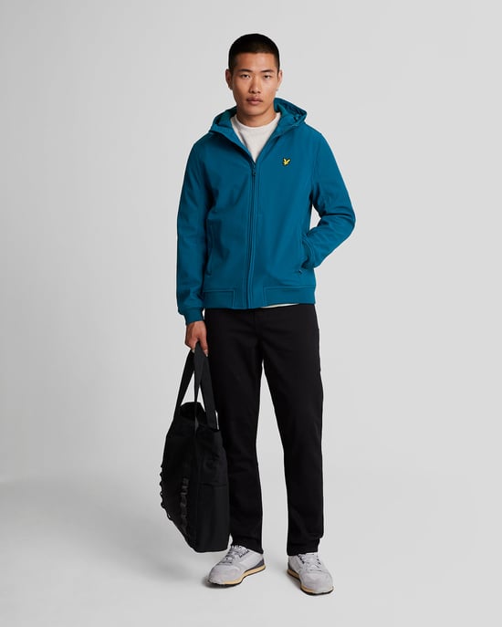 Herren Fleece-Rückseite Softshell-Jacke in Marineblau - Image 2