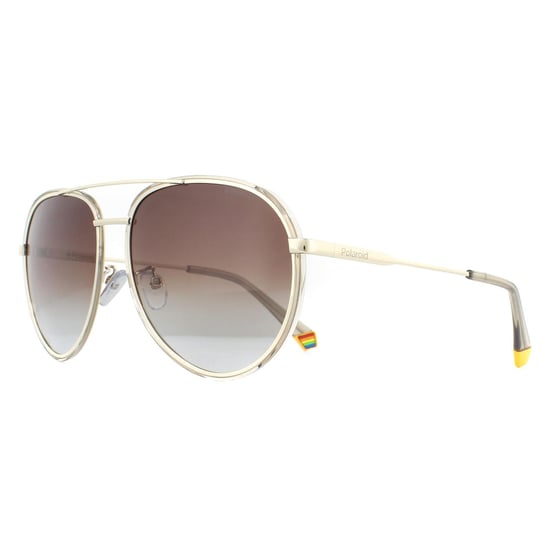Polaroid Sunglasses PLD 6116/G/S 84E LA Gold Beige Brown Gradient Polarized