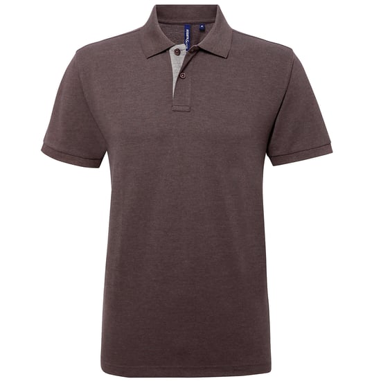Asquith & Fox Herren Classic Fit Kontrast-Polohemd (Holzkohle/ Grau) - Image 1