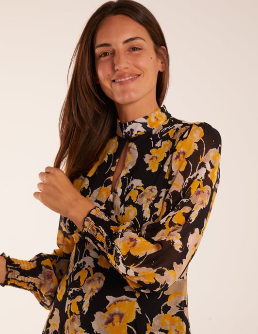 Keyhole High Neck Dress