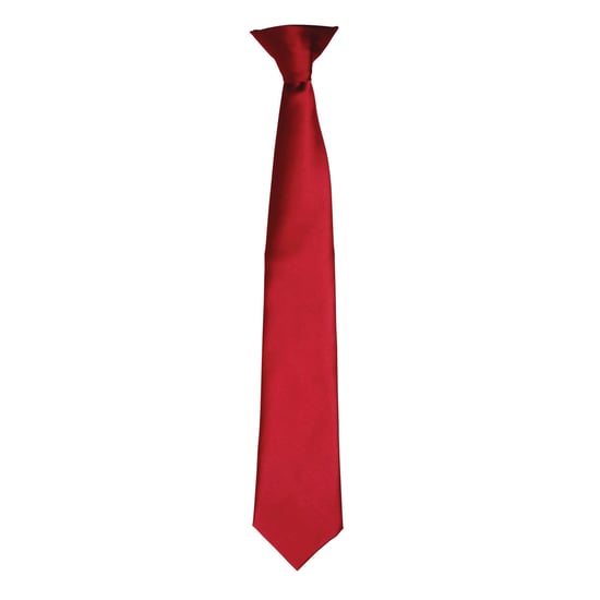 Premier Colours Herren Satin-Clip-Krawatte (Burgund) - Image 1