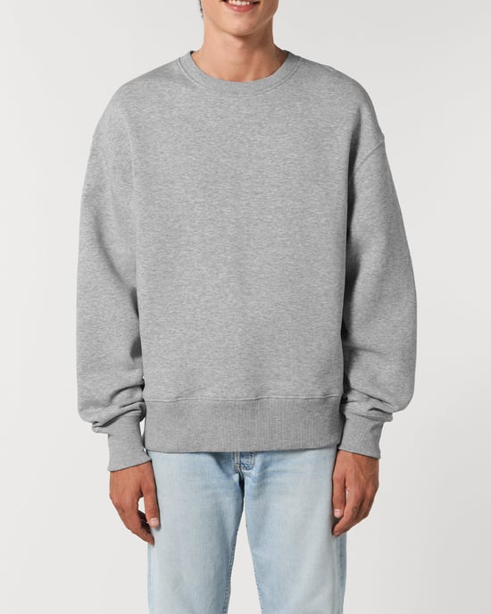 Dualism Unisex Relaxed Crew Neck Sweatshirt in Grey
